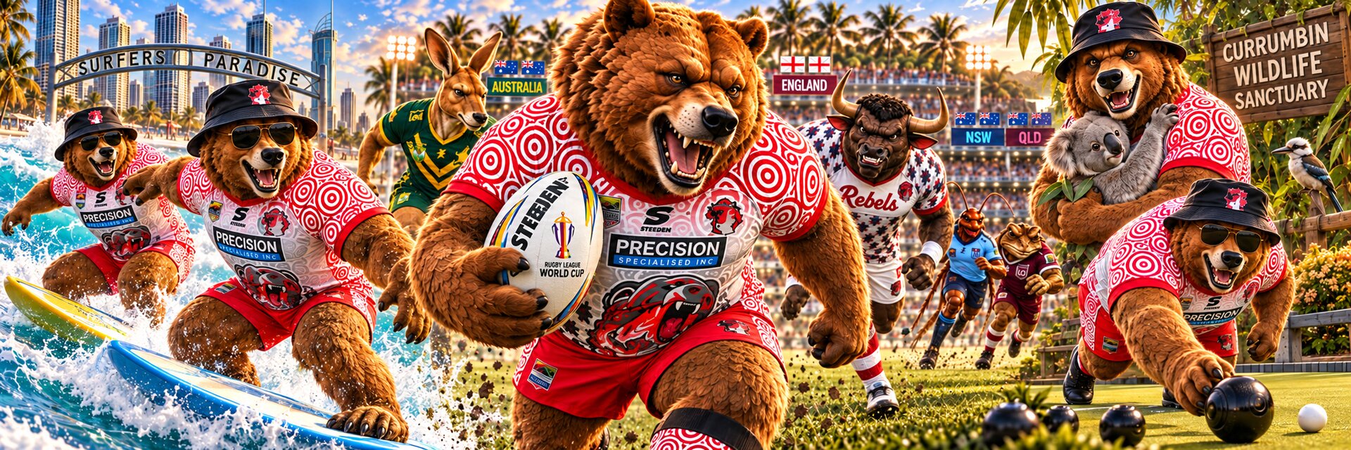 Canada Grizzlies on tour in Australia &mdash; surfing at Surfers Paradise, playing rugby league and meeting the wildlife
